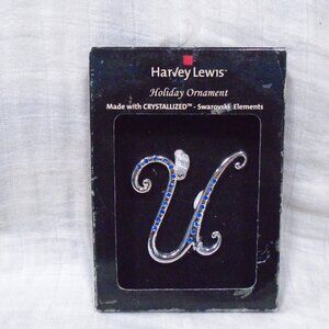 Harvey Lewis Initial "U" Holiday Ornament Crystallized Swarovski Elements